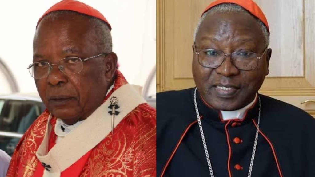 Il cardinale Njue (a sinistra) e il cardinale Ouedraogo