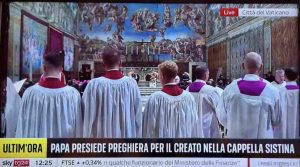 Papa Leone XIV e Re Carlo III in preghiera nella Cappella Sistina