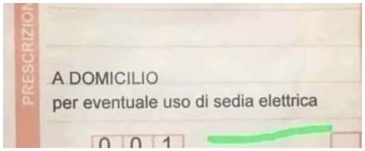 Prescrizione per una sedia elettrica