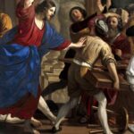 Guercino, particolare opera "Gesù scaccia i mercanti dal tempio"