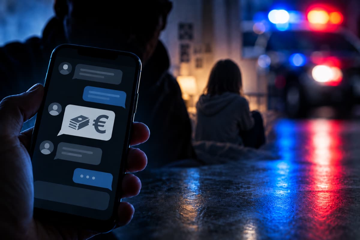 Messaggi nel buio sotto i lampeggianti